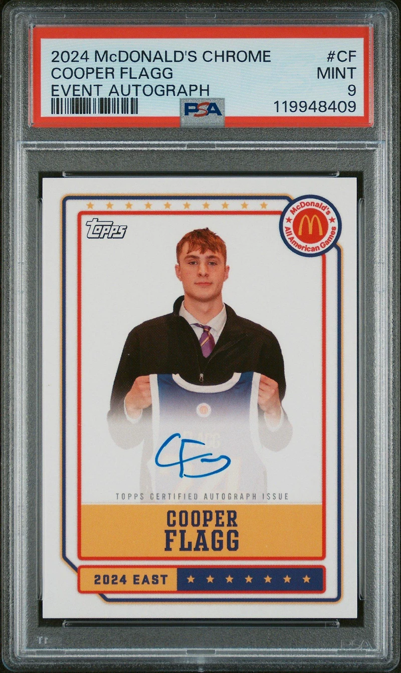 2024 Topps Chrome Mcdonald's All American Event Autographs Cf Cooper Flagg PSA 9