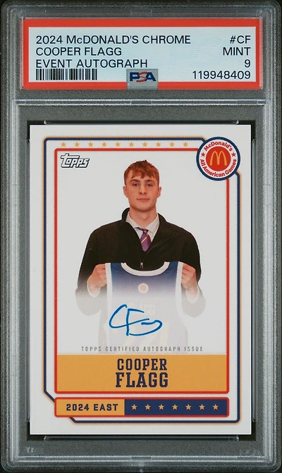 2024 Topps Chrome Mcdonald's All American Event Autographs Cf Cooper Flagg PSA 9