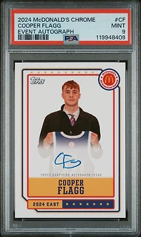 2024 Topps Chrome Mcdonald's All American Event Autographs Cf Cooper Flagg PSA 9