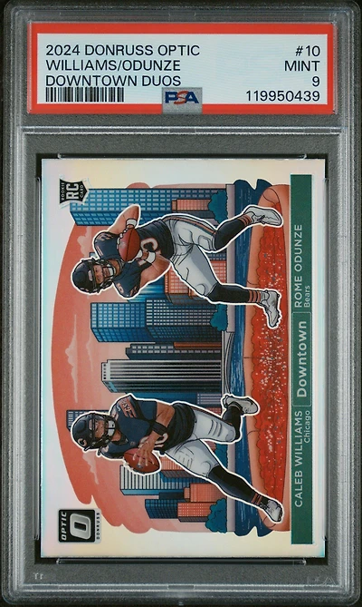 2024 Panini Donruss Optic Downtown Duos 10 Caleb Williams\rome Odunze PSA 9