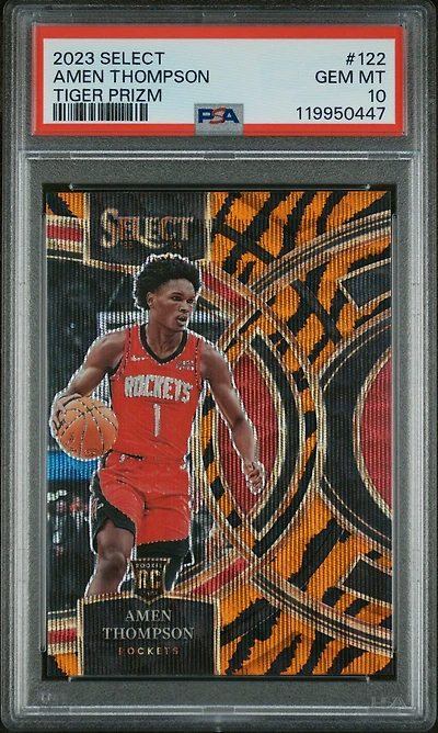 2023 Panini Select 122 Amen Thompson Tiger Prizm PSA 10