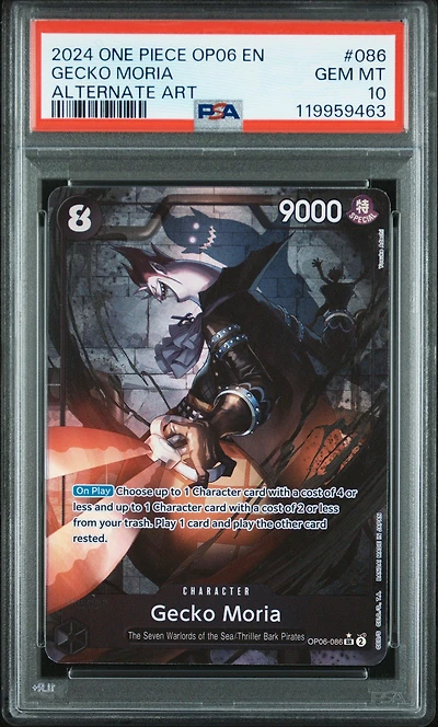 2024 One Piece Op06-wings Of The Captain 086 Gecko Moria Alternate Art PSA 10
