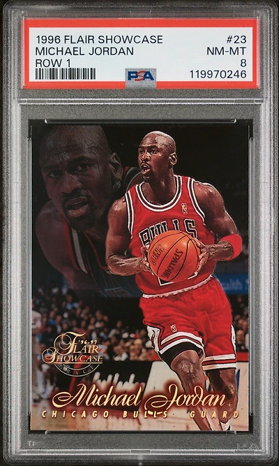 1996 Flair Showcase 23 Michael Jordan Row 1 PSA 8