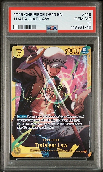 2025 One Piece Op10-royal Blood 119 Trafalgar Law PSA 10
