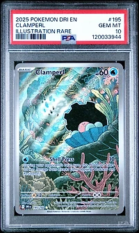 2025 Pokemon Dri En-destined Rivals 195 Clamperl Illustration Rare PSA