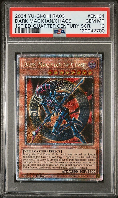 2024 Yu-gi-oh! Ra03-quarter Century Bonanza En134 Dark Magician Of Chaos 1st Edition-quarter Century Secret Rare PSA 10