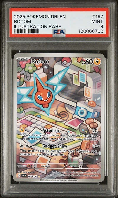 2025 Pokemon Dri En-destined Rivals 197 Rotom Illustration Rare PSA