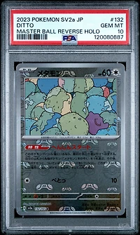 2023 Pokemon Japanese Sv2a-pokemon 151 132 Ditto Master Ball Reverse Holo PSA 10