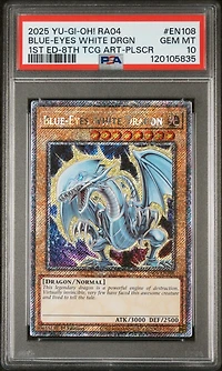 2025 Yu-gi-oh! Ra04-quarter Century Stampede En108 Blue-eyes White Dragon 1st Edition-8th Tcg Artwork-platinum Secret Rare PSA 10