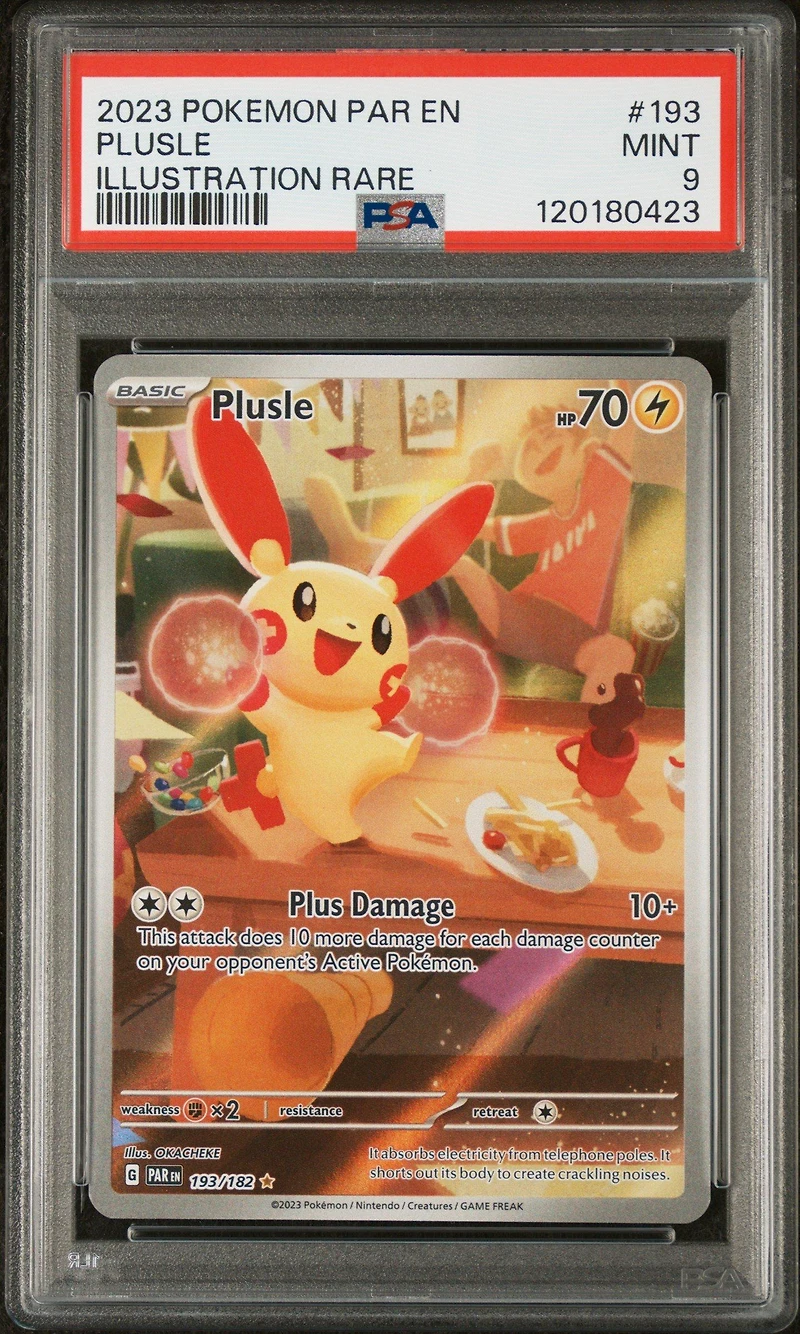 2023 Pokemon Par En-paradox Rift 193 Plusle Illustration Rare PSA 9
