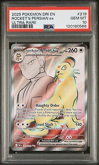 2025 Pokemon Dri En-destined Rivals 219 Team Rocket's Persian Ex Ultra Rare PSA