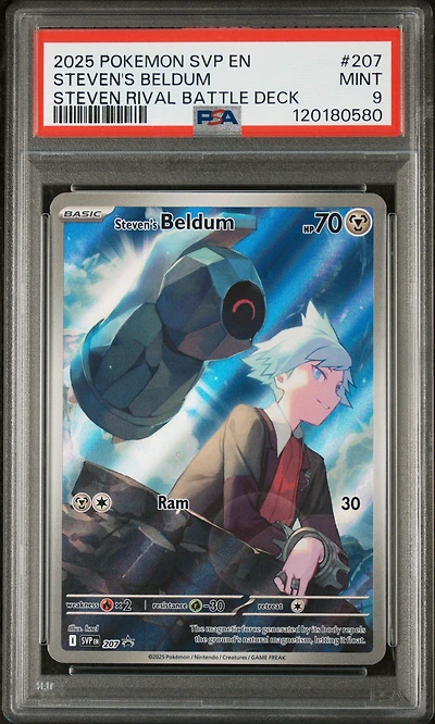2025 Pokemon Svp En-sv Black Star Promo 207 Steven's Beldum Steven Rival Battle Deck PSA