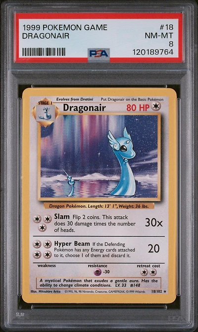 1999 Pokemon Game 18 Dragonair PSA