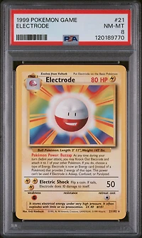 1999 Pokemon Game 21 Electrode PSA 8