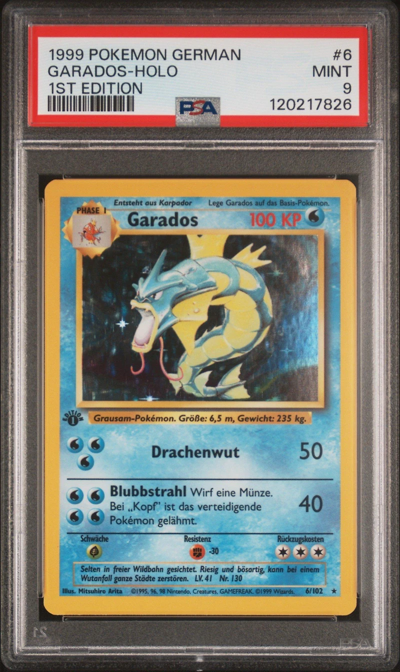 1999 Pokemon German 6 Garados-holo 1st Edition PSA 9