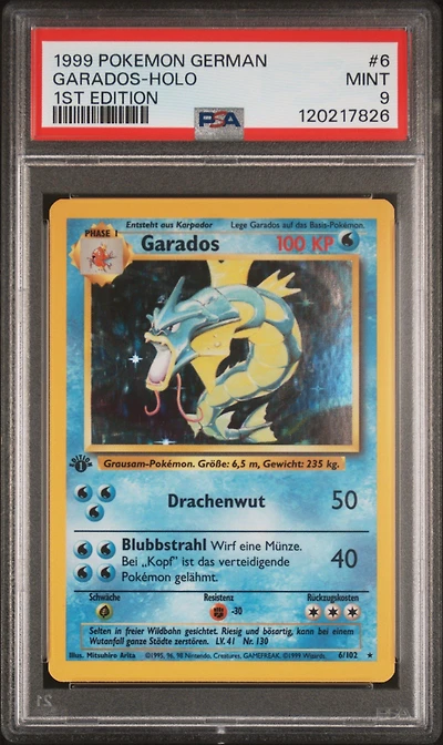 1999 Pokemon German 6 Garados-holo 1st Edition PSA 9