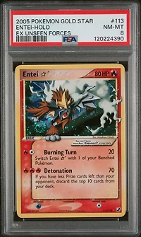 2005 Pokemon Ex Unseen Forces 113 Entei-holo Gold Star PSA