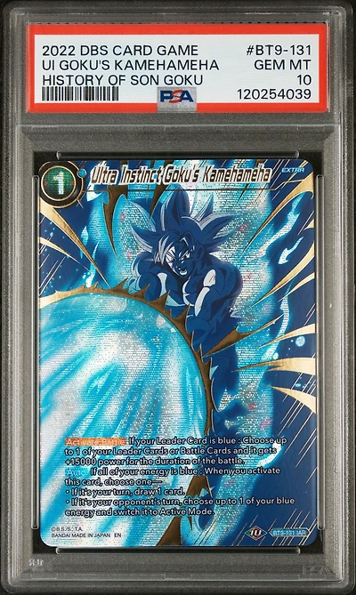 2022 Dragon Ball Super Card Game Theme Selection History Of Son Goku Bt9-131 Ultra Instinct Goku's Kamehameha PSA 10