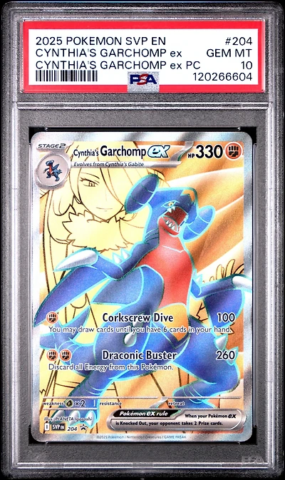 2025 Pokemon Svp En-sv Black Star Promo 204 Cynthia's Garchomp Ex Cynthia's Garchomp Ex Premium Collection PSA