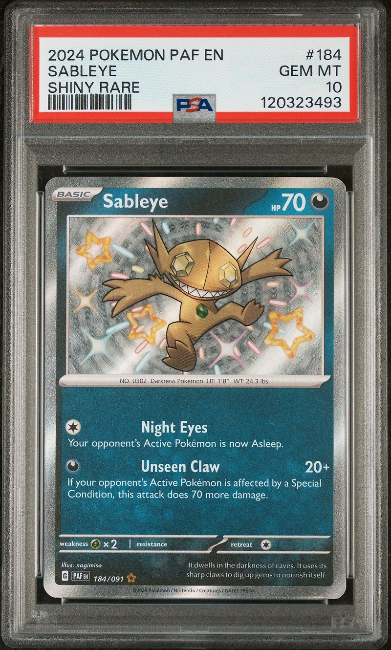 2024 Pokemon Paf En-paldean Fates 184 Sableye Shiny Rare PSA