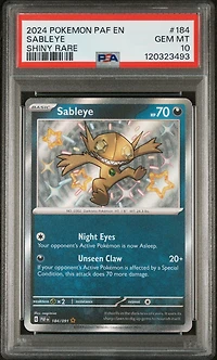 2024 Pokemon Paf En-paldean Fates 184 Sableye Shiny Rare PSA