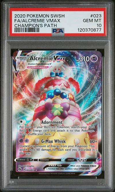 2020 Pokemon Sword & Shield Champion's Path 023 Full Art/alcremie Vmax PSA