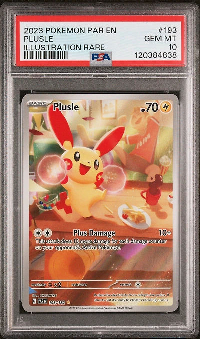 2023 Pokemon Par En-paradox Rift 193 Plusle Illustration Rare PSA 10