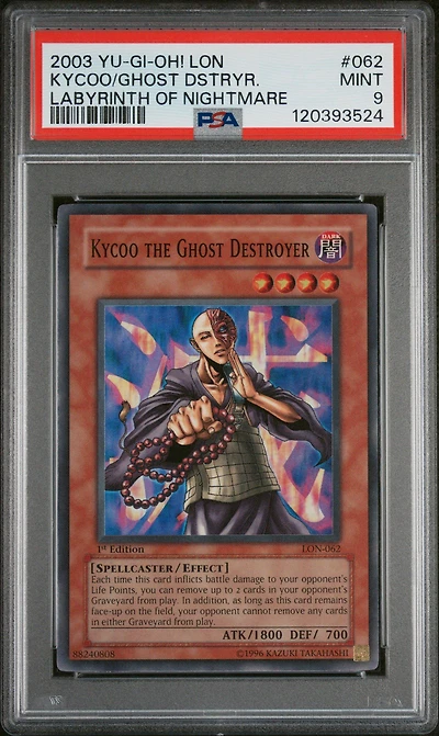 2003 Yu-gi-oh! Lon-labyrinth Of Nightmare 062 Kycoo The Ghost Destroyer PSA 9
