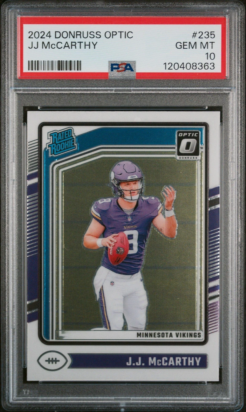 2024 Panini Donruss Optic 235 Jj Mccarthy PSA 10