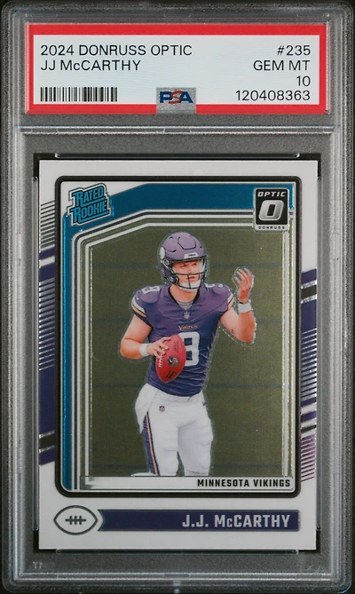 2024 Panini Donruss Optic 235 Jj Mccarthy PSA 10