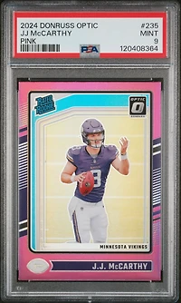 2024 Panini Donruss Optic 235 Jj Mccarthy Pink PSA 9