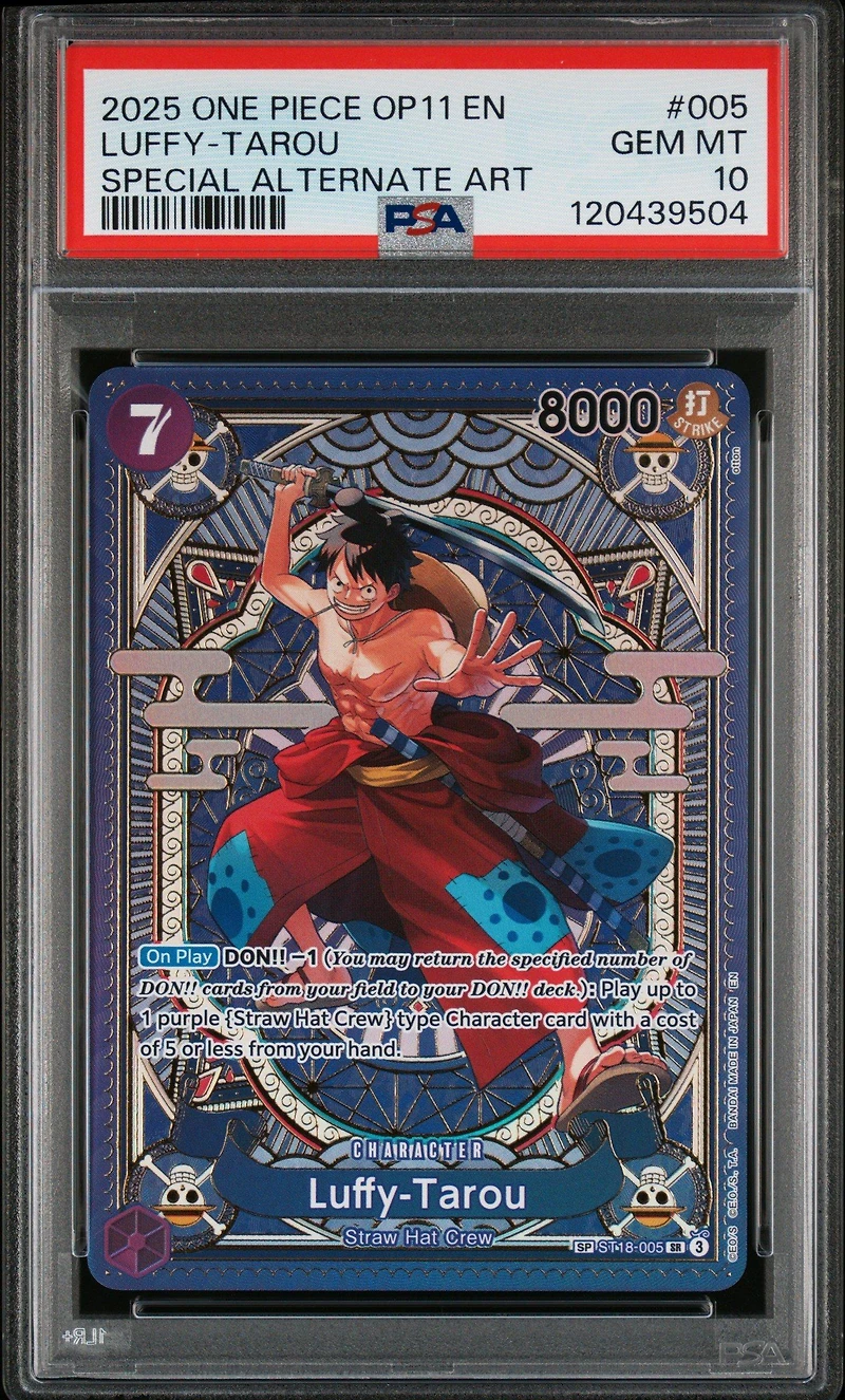 2025 One Piece Op11-a Fist Of Divine Speed 005 Luffy-tarou Special Alternate Art PSA 10