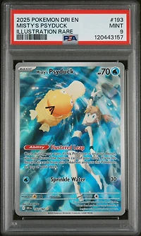 2025 Pokemon Dri En-destined Rivals 193 Misty's Psyduck Illustration Rare PSA