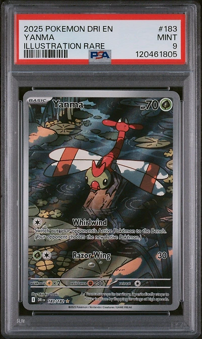 2025 Pokemon Dri En-destined Rivals 183 Yanma Illustration Rare PSA
