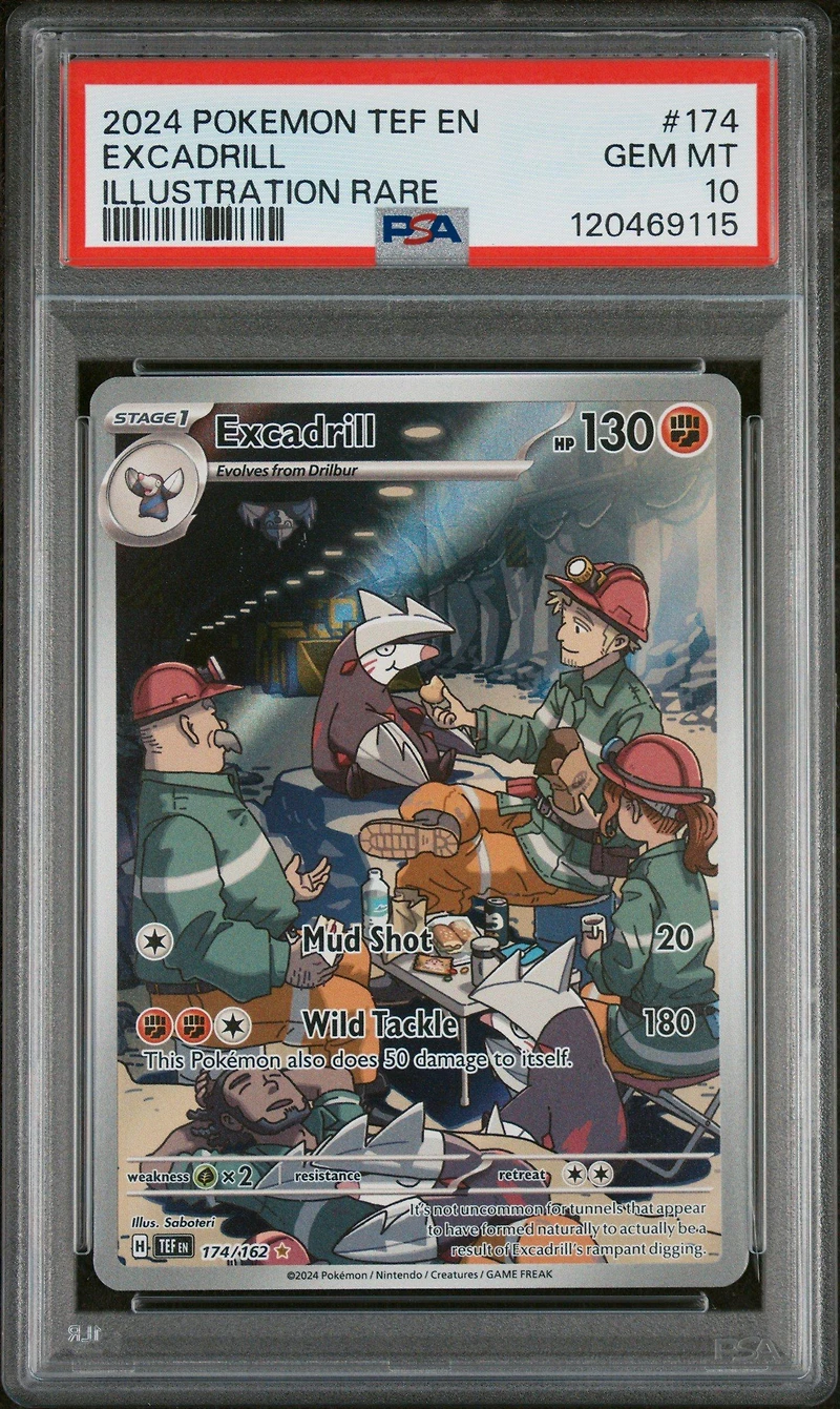 2024 Pokemon Tef En-temporal Forces 174 Excadrill Illustration Rare PSA