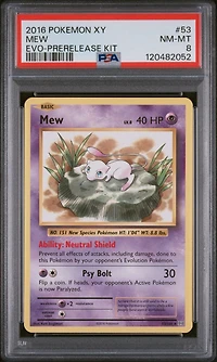 2016 Pokemon Xy Evolutions 53 Mew Prerelease Kit PSA