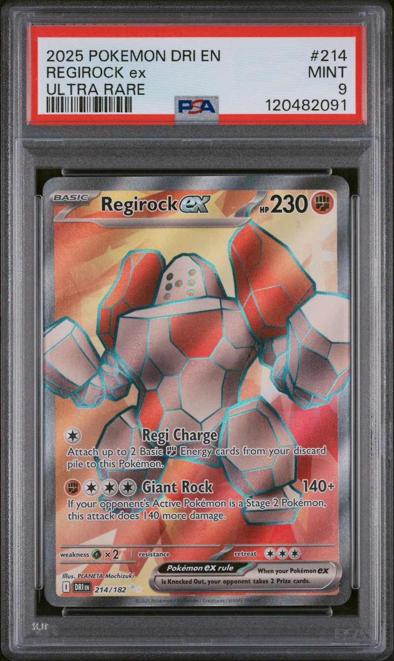 2025 Pokemon Dri En-destined Rivals 214 Regirock Ex Ultra Rare PSA