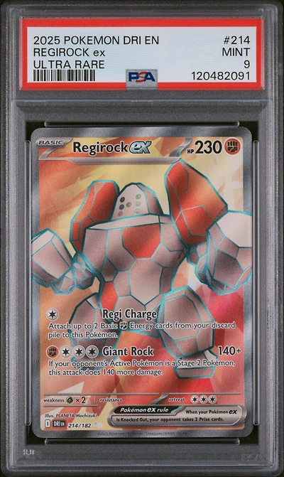 2025 Pokemon Dri En-destined Rivals 214 Regirock Ex Ultra Rare PSA
