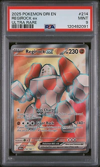 2025 Pokemon Dri En-destined Rivals 214 Regirock Ex Ultra Rare PSA