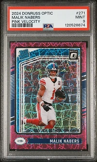 2024 Panini Donruss Optic 271 Malik Nabers Pink Velocity PSA 9