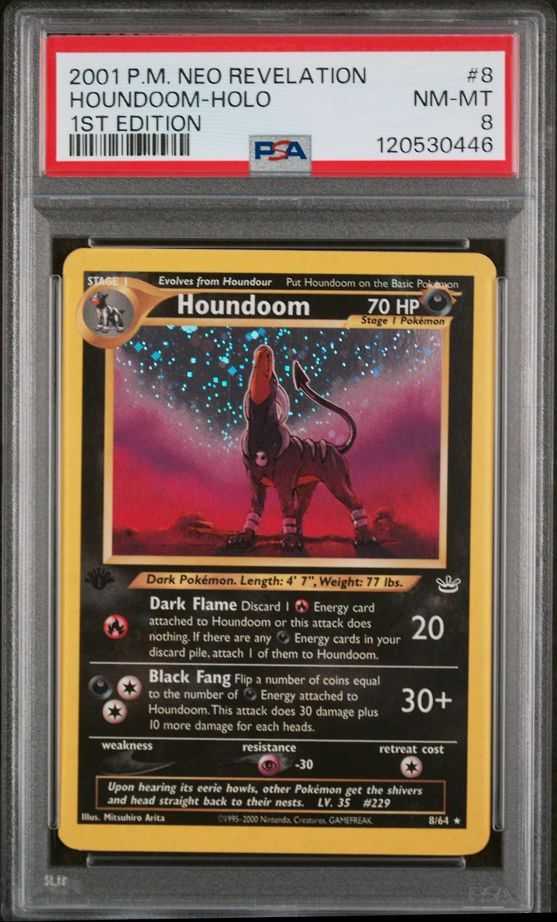 2001 Pokemon Neo Revelation 1st Edition 8 Houndoom-holo PSA 8