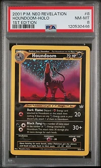 2001 Pokemon Neo Revelation 1st Edition 8 Houndoom-holo PSA 8