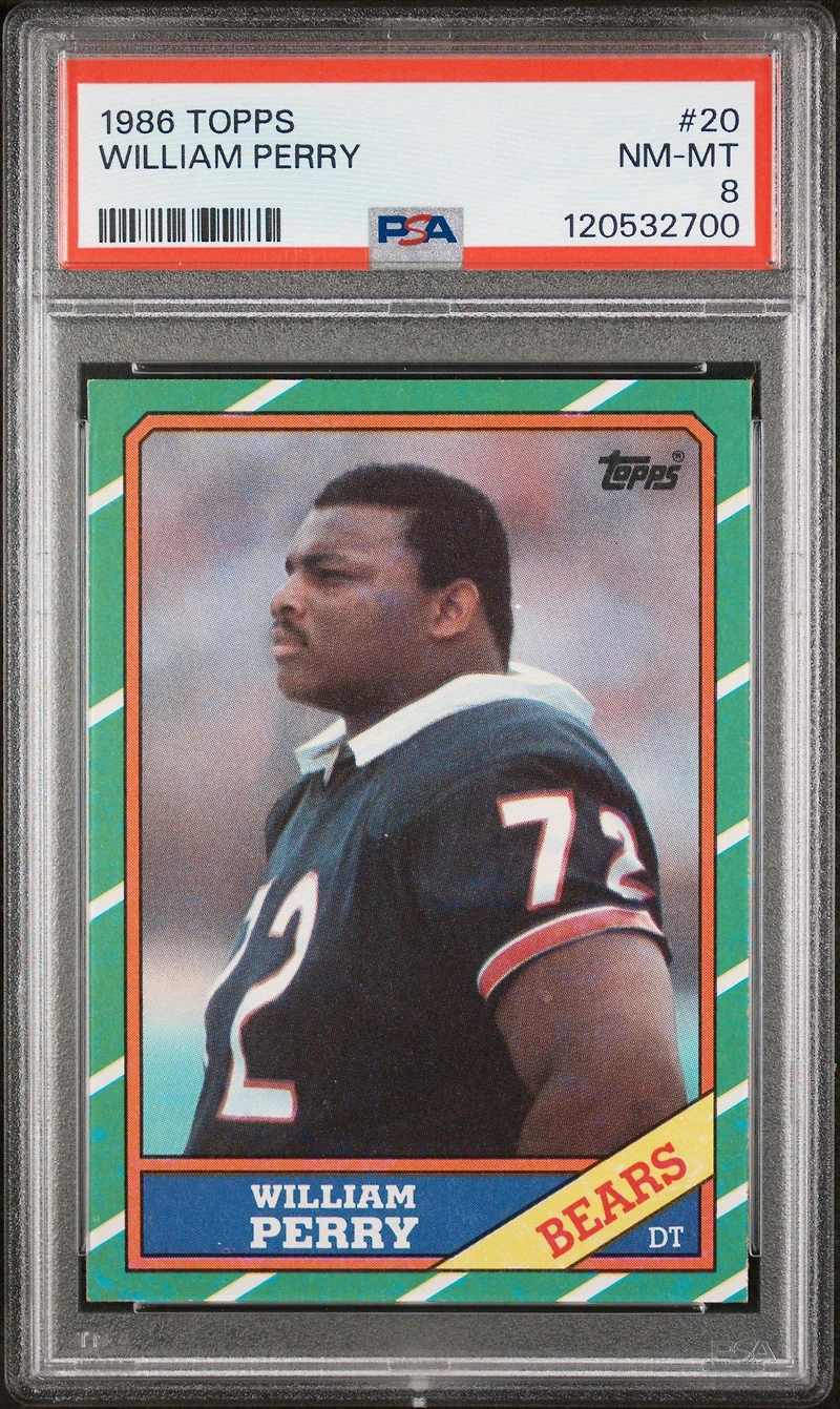 1986 Topps 20 William Perry PSA 8