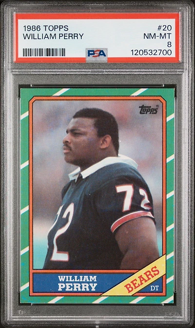 1986 Topps 20 William Perry PSA 8
