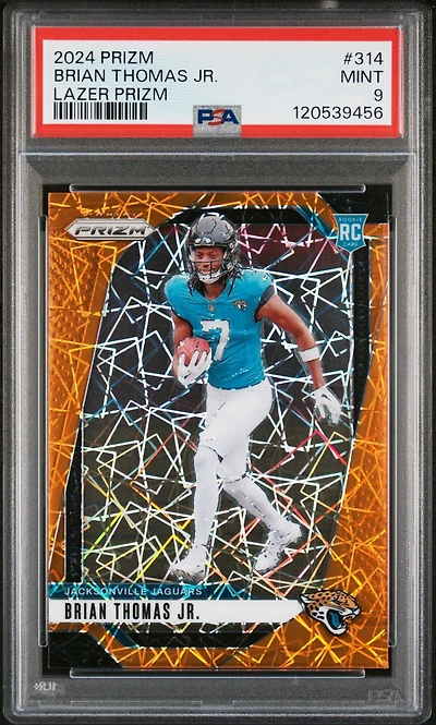 2024 Panini Prizm 314 Brian Thomas Jr. Lazer Prizm PSA 9