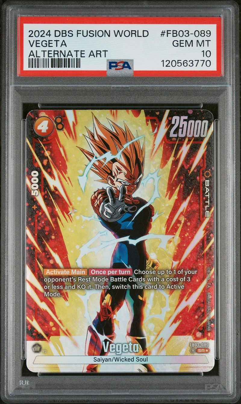 2024 Dragon Ball Super Card Game Fusion World Raging Roar Fb03-089 Vegeta Alternate Art PSA 10