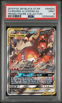 2019 Pokemon Sm Black Star Promo Sm201 Full Art/reshiram & Charizard Gx Reshiram & Charizard-gx Figure Collection PSA