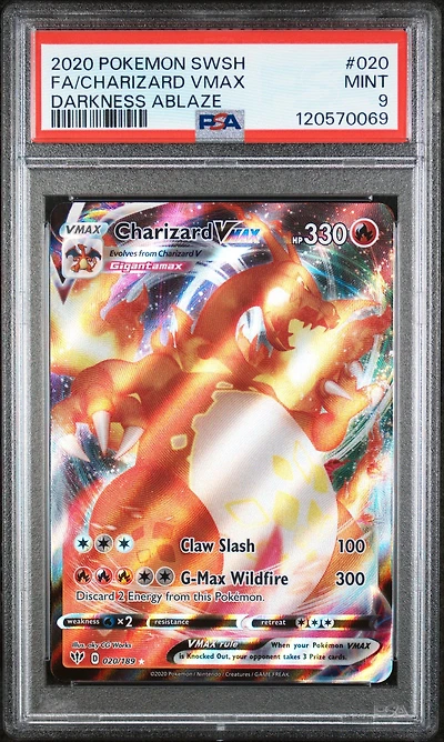 2020 Pokemon Sword & Shield Darkness Ablaze 020 Full Art/charizard Vmax PSA