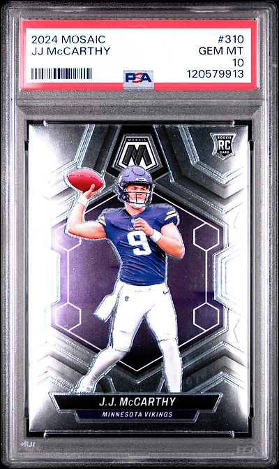 2024 Panini Mosaic 310 Jj Mccarthy PSA 10