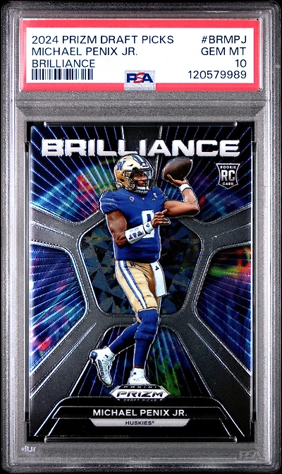 2024 Panini Prizm Draft Picks Brilliance Brmpj Michael Penix Jr. PSA 10